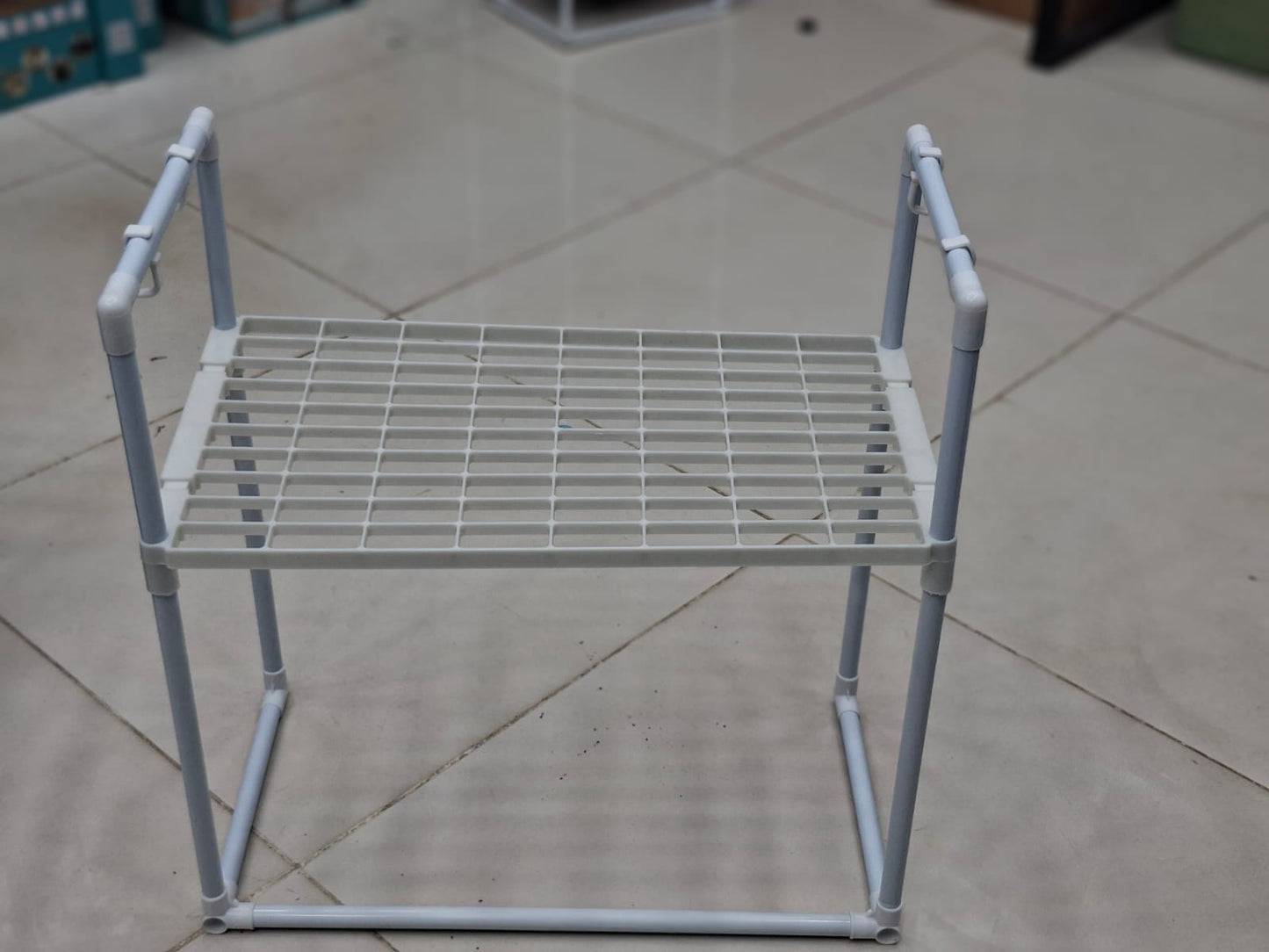 Microwave Oven Storage Rack 2-Tier Kitchen Organizer | Space-Saving Carbon Steel Shelf For Countertop And Utensils | Random Colour