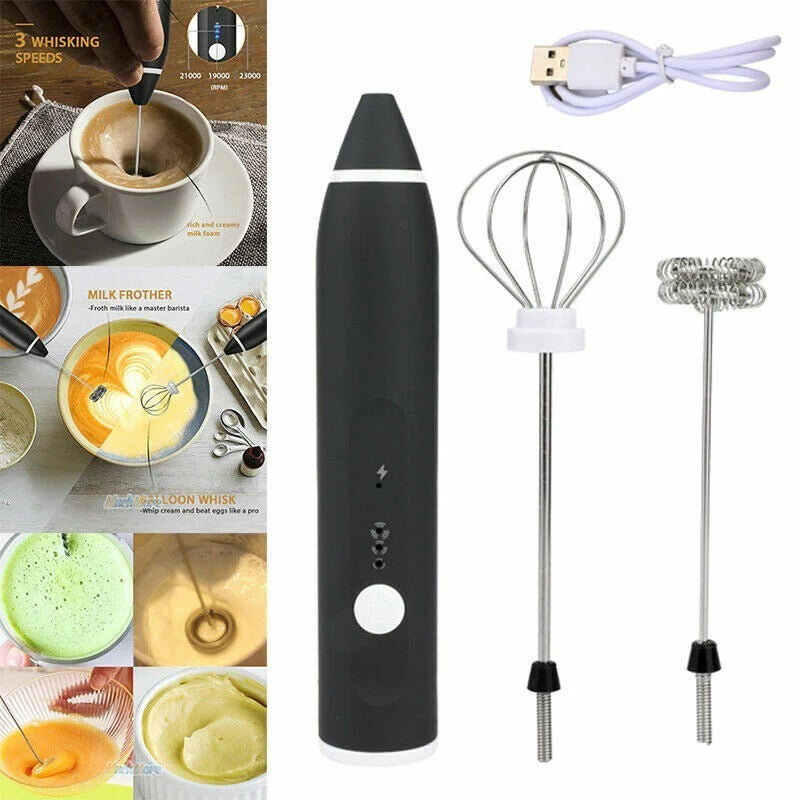 2-in-1 Rechargeable Coffee Beater & Electric Milk Frother – Smooth Mixing, Compact & Easy to Use High Quality