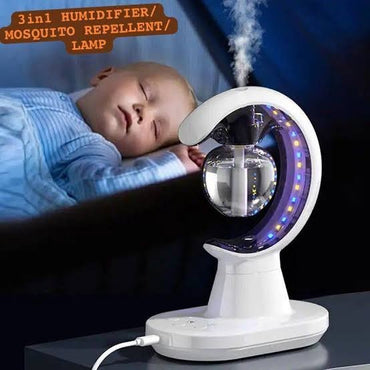 Multifunctional Smart Electric 3 In 1 Mosquito Repellent Air Humidifier LED Lamp For Home And Office Use