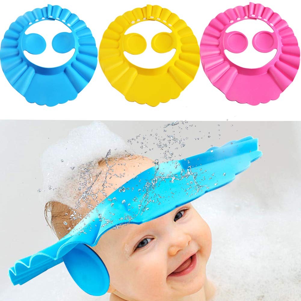 Baby Shower Cap With Stopper | Silicon Baby Shower Cap | Soft & Safe Material | Random Color