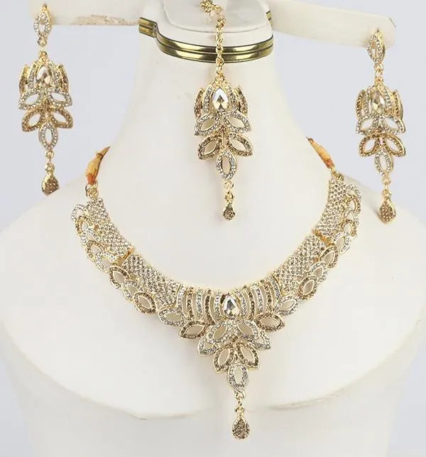 Golden Badam Patti Necklace Set for GIRLS / WOMEN - GOLDEN