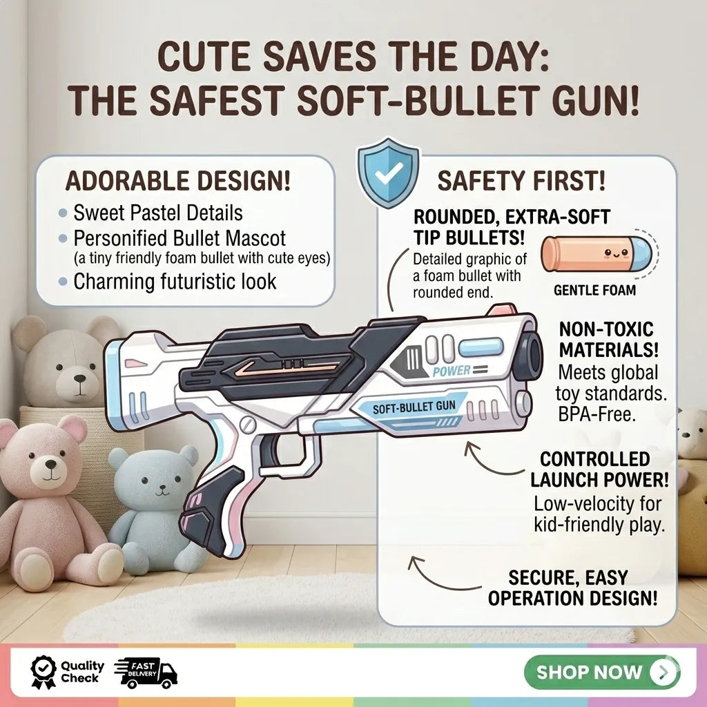 Professional Soft-Bullet Blaster Gun for Kids 1-12 Years