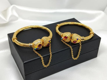 Gold Skull Bangles Set for Women Eid Wedding Wear