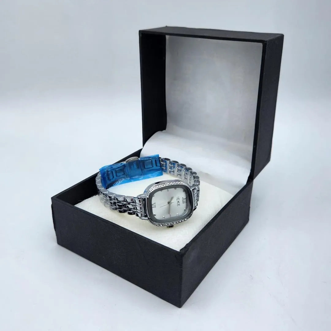 IKEA Women's Crystal-Bezel Watch Silver Stainless Steel