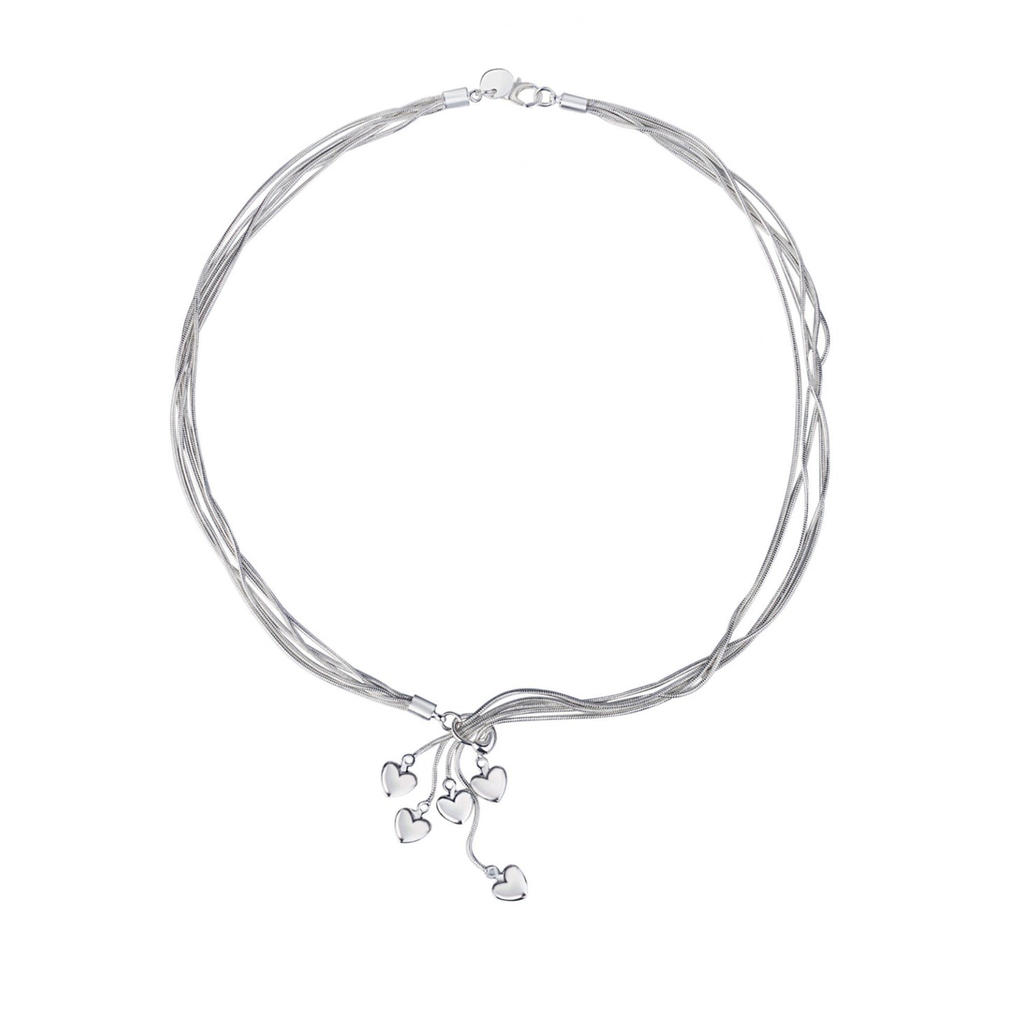 Silver Plated Five Heart Bracelet for Women
