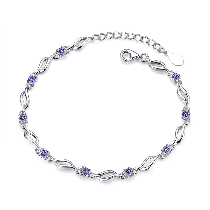Stylish Twisted Crystal Love Bracelet for Women