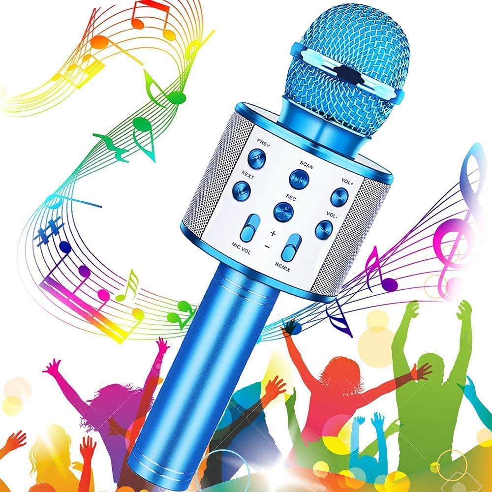 Bluetooth Handheld Karaoke Speaker Player Machine for Kids Adults Home KTV Party for Android/Iphone/Ipad/Pc (Random Color)