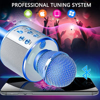 Bluetooth Handheld Karaoke Speaker Player Machine for Kids Adults Home KTV Party for Android/Iphone/Ipad/Pc (Random Color)