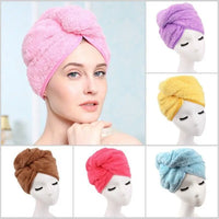 Bath Towels - Dry Hair Cap Super Absorbent Quick-drying Shower towel (Random color) 65 CM length