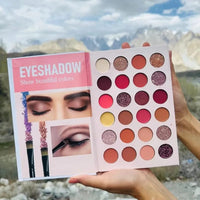All In One Professional Makeup Palette Book – Complete 4 In 1 Beauty Kit With Highlighters, Contour, Eyeshadow, Blush, And Eyebrow Powders