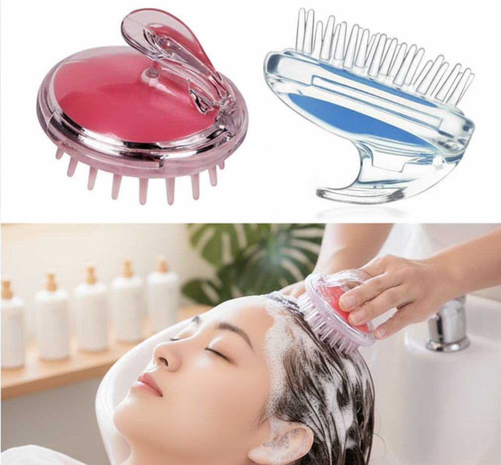 Hair Wash Brush & Scalp Massage Comb – Anti-Dandruff Silicone Shampoo Brush | Deep Scalp Cleanser, Hair Growth Massager - High Quality