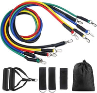 Resistance Bands Set | 11pcs Latex Pull Rope | With Door Anchor, Handles & Ankle Straps | Home & Gym Workout