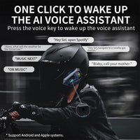 Motorcycle Helmet Bluetooth Headset Bluetooth 5.3 Smart Noise Reduction IPX6 Waterproof HiFi Headphones ~ Rechargeable