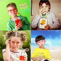 Funny Silly Straw Glasses for Kids and Adults - Creative Flexible Drinking Straw Eyeglasses Fun Party Accessory - HIGHLY RECOMMENDED