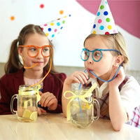 Funny Silly Straw Glasses for Kids and Adults - Creative Flexible Drinking Straw Eyeglasses Fun Party Accessory - HIGHLY RECOMMENDED
