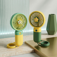 3 Speed Rechargeable Hand Fan – Mini Handy Fan For Kids With Stand (Random Color)