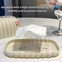 Luxury Shell Shape Tissue Box – Elegant Wave Pattern Paper Napkin Dispenser for Home & Office Decor