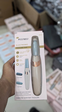 Electronic Pedicure Tool – Rechargeable Electric Foot File Callus Remover with Dual Speed & 2 Replacement Roller Heads