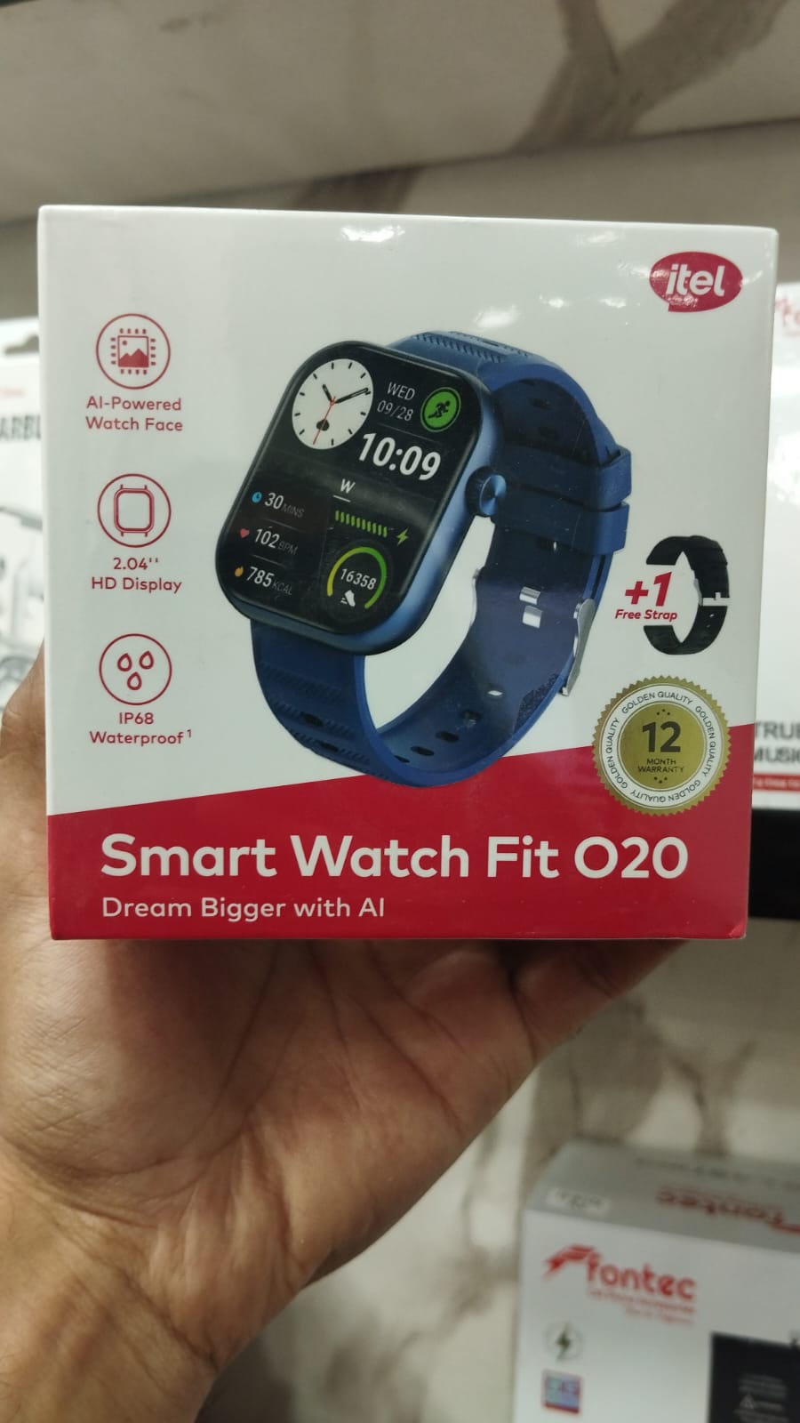 itel Smart Watch Fit O20 – 2.04" HD Display Smartwatch with Bluetooth Calling & AI Watch Face - Random Color