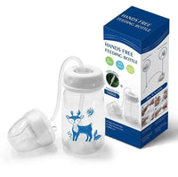 Baby Hands-Free Feeder Bottle 150ml | BPA-Free Anti-Colic Self Feeding Baby Bottle with Straw Brush (High Quality))