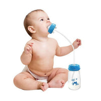 Baby Hands-Free Feeder Bottle 150ml | BPA-Free Anti-Colic Self Feeding Baby Bottle with Straw Brush (High Quality))