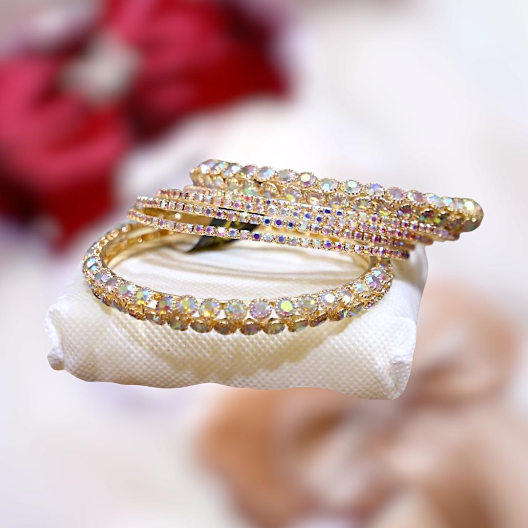 6-Piece Gold Plated Turkish Kara Bangles Set