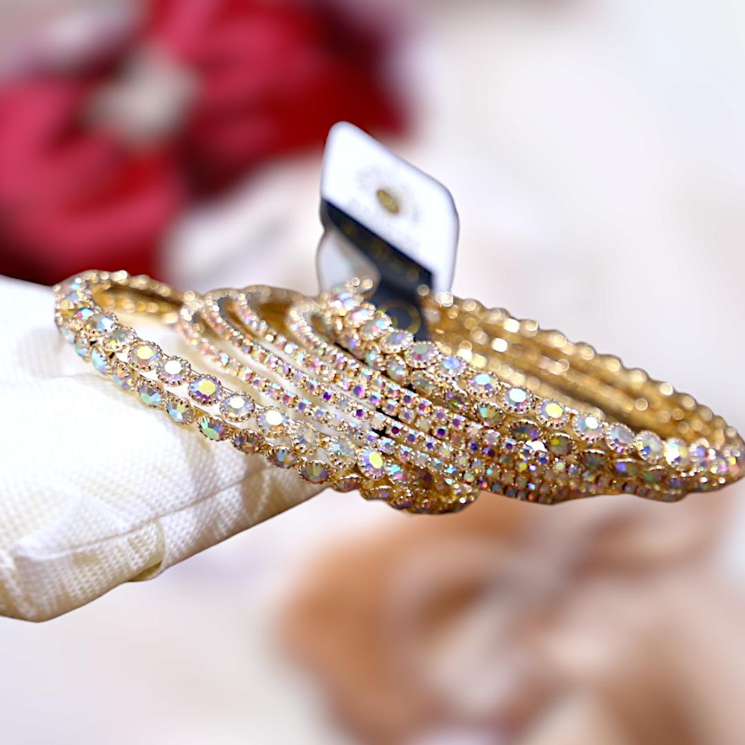 6-Piece Gold Plated Turkish Kara Bangles Set