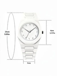 Premium Carbon Fiber Arabic Aura Watch for Men - WHITE