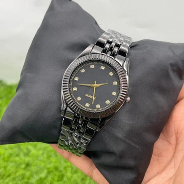 Men's Chain Strap Quartz Watch - GOLDEN & BLACK
