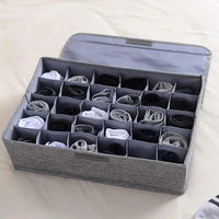 Grey Foldable Sock Organizer for Small Homes