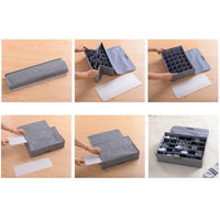 Grey Foldable Sock Organizer for Small Homes