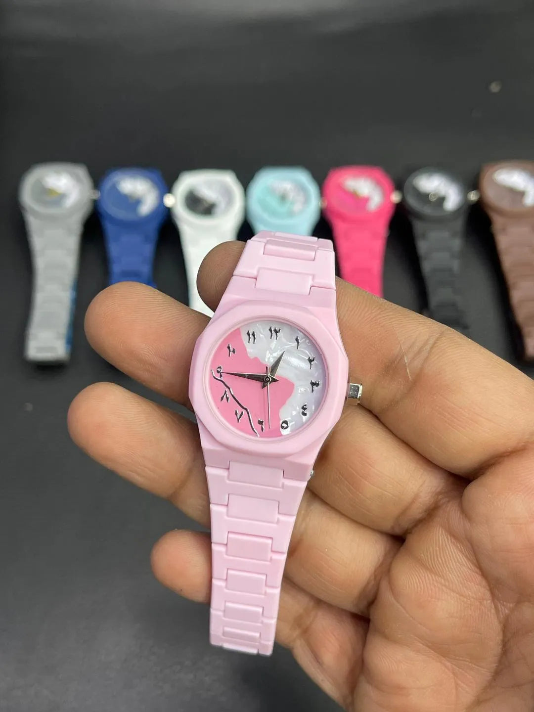 Stylish Arabic Aura Watch for Girls Women Pink