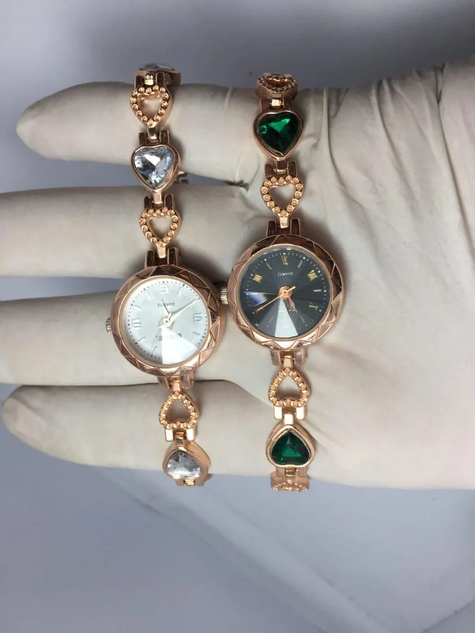 Rose Gold Couple Watches with Heart Design Pakistan