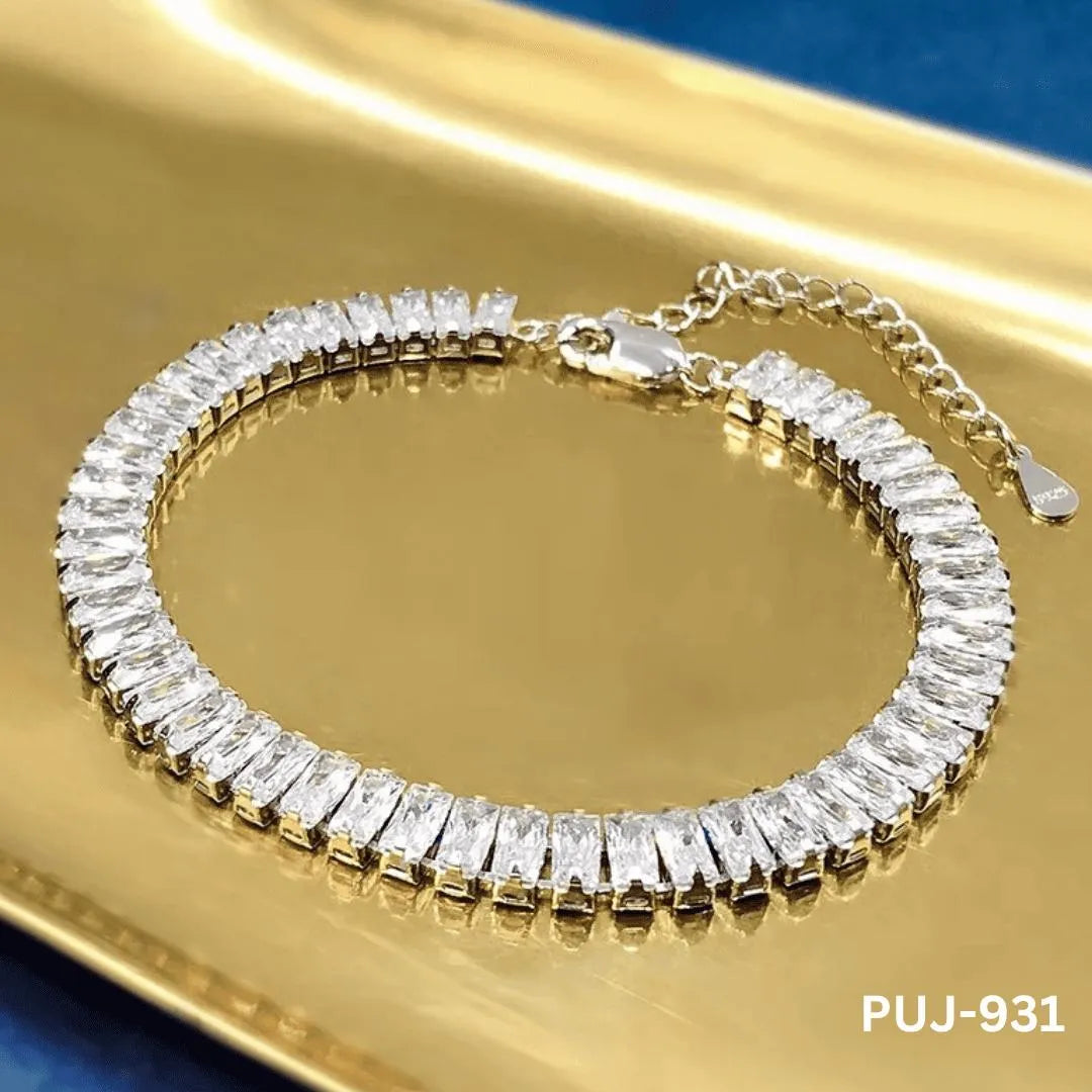 Silver Sparkling Korean Chain Bracelet for Women