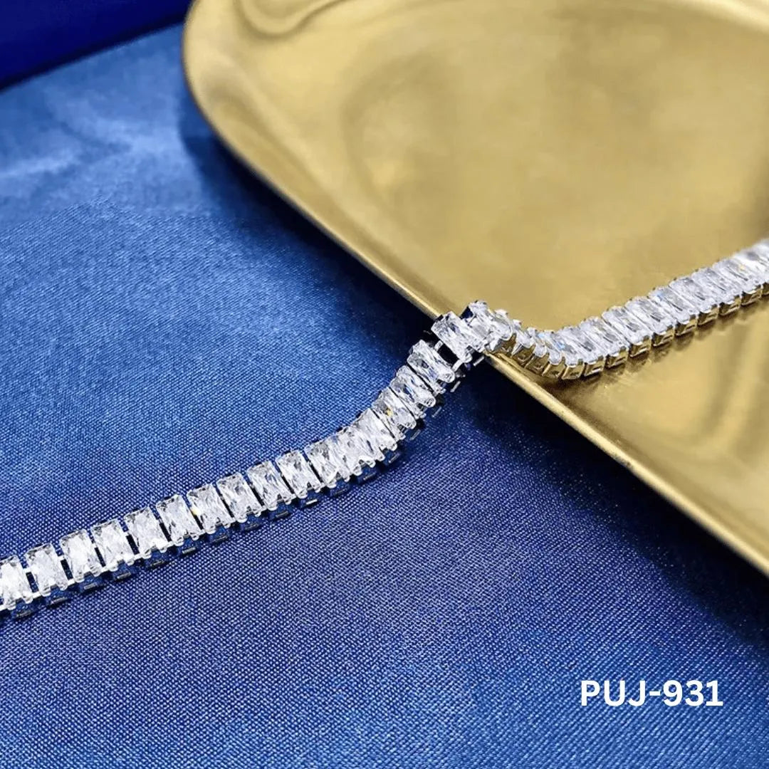 Silver Sparkling Korean Chain Bracelet for Women