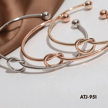 Korean Knot Design Bangle Golden Silver Multicolor