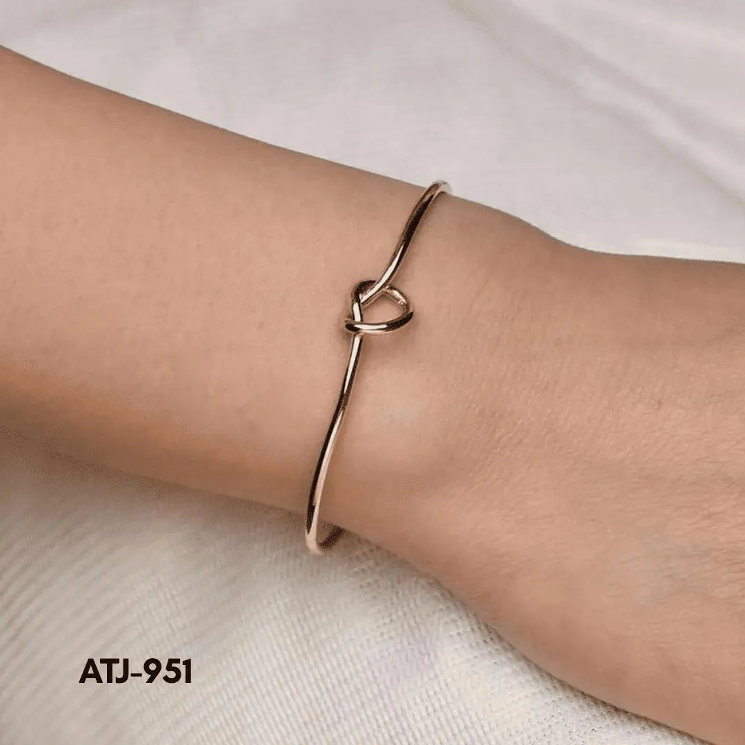 Korean Knot Design Bangle Golden Silver Multicolor