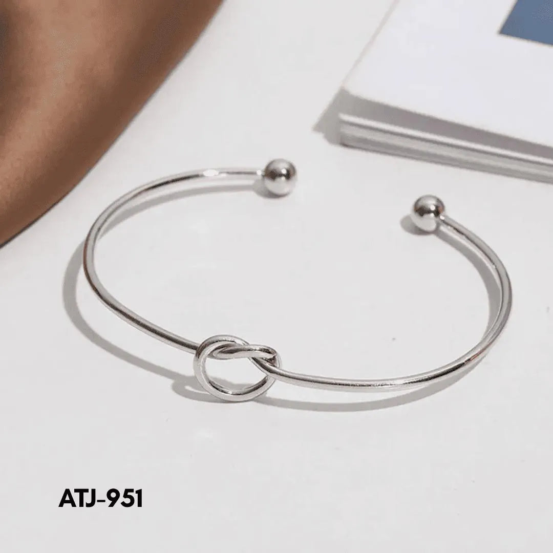 Korean Knot Design Bangle Golden Silver Multicolor