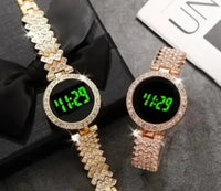 Digital Watch for Girls RoseGold Stainless Steel Strap