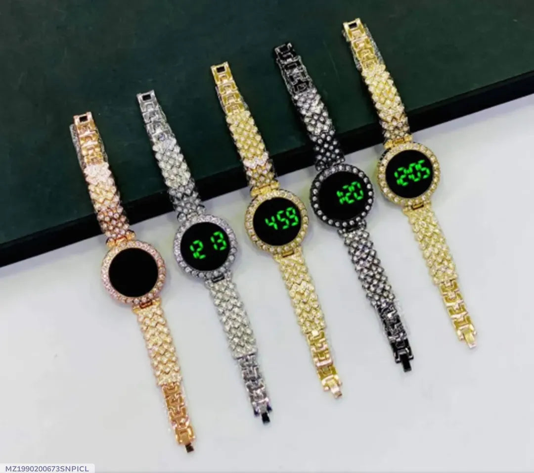 Digital Watch for Girls RoseGold Stainless Steel Strap