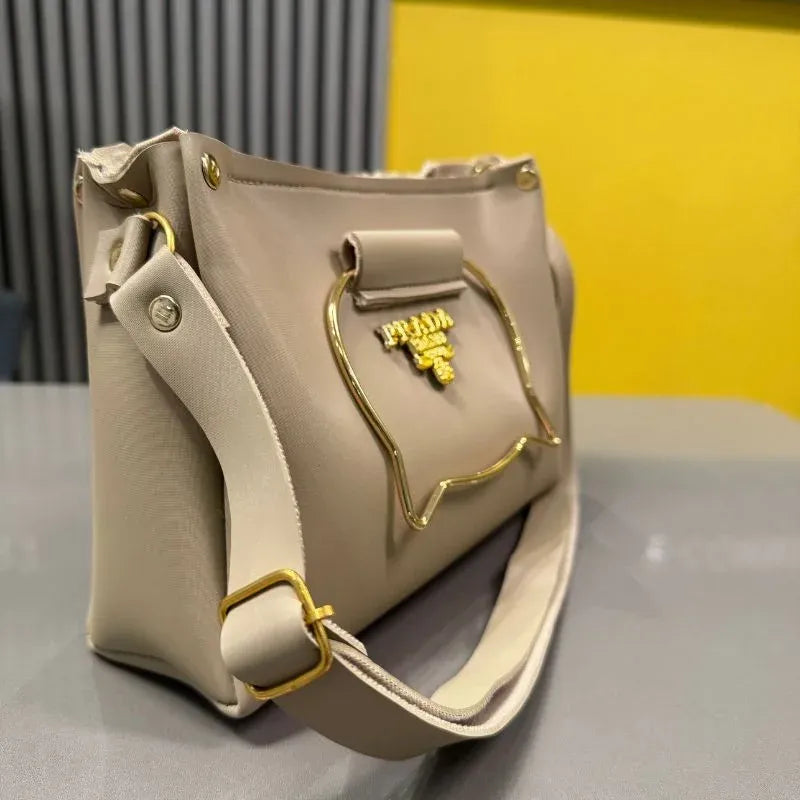 Women's PU Leather Plain Shoulder Bag
