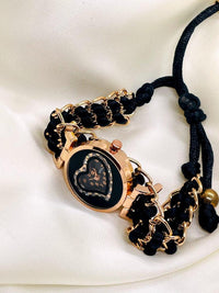 Rose Gold Heart Watch with Sparkles for Girls