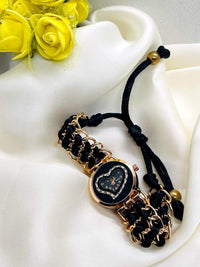 Rose Gold Heart Watch with Sparkles for Girls