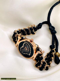 Rose Gold Heart Watch with Sparkles for Girls