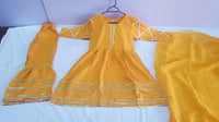Yellow Embroidered Girl's 3-Piece Lawn Kurta Set
