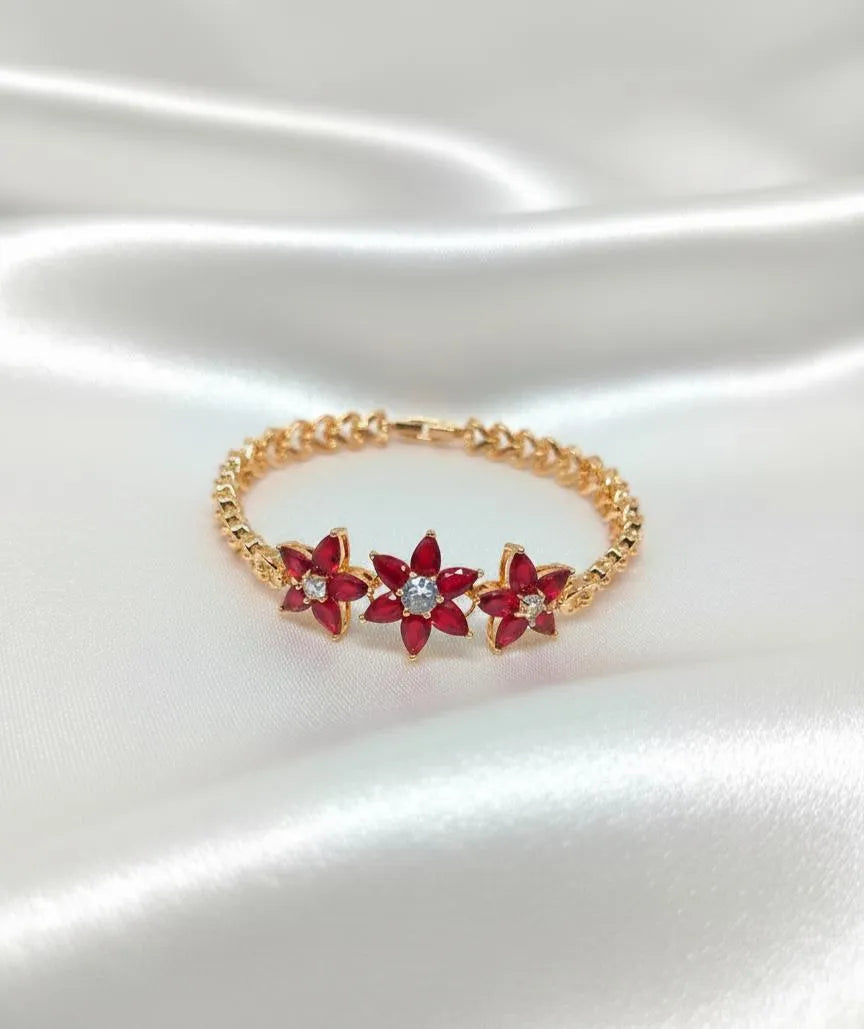 Red FloraMulticolored Kundan Kara Bangles Set of 4