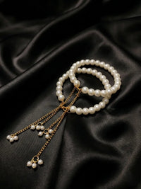 Adjustable Pearl Chain Bracelet Set for Women