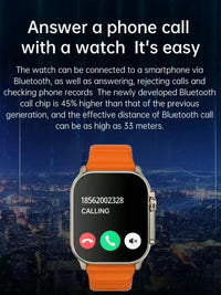T10 Ultra 2 Smart Watch Orange Silicone Bluetooth 5 Fitness Tracker