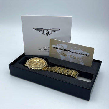 Gold Stainless Steel Watch for Men Daily Office & Formal Wear- standard size - ORIGINAL