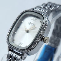 IKEA Women's Crystal-Bezel Watch Silver Stainless Steel
